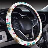 Color cute owl pattern Car Steering Wheel Cover