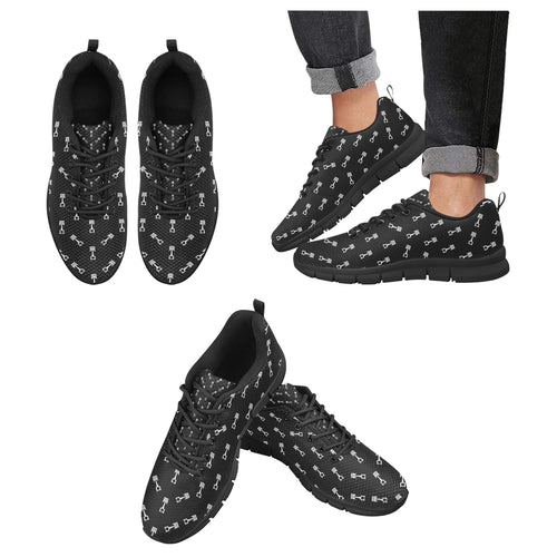 Engine Piston Black Theme Pattern Print Design 03 Men's Breathable Sneakers ( Model 055)