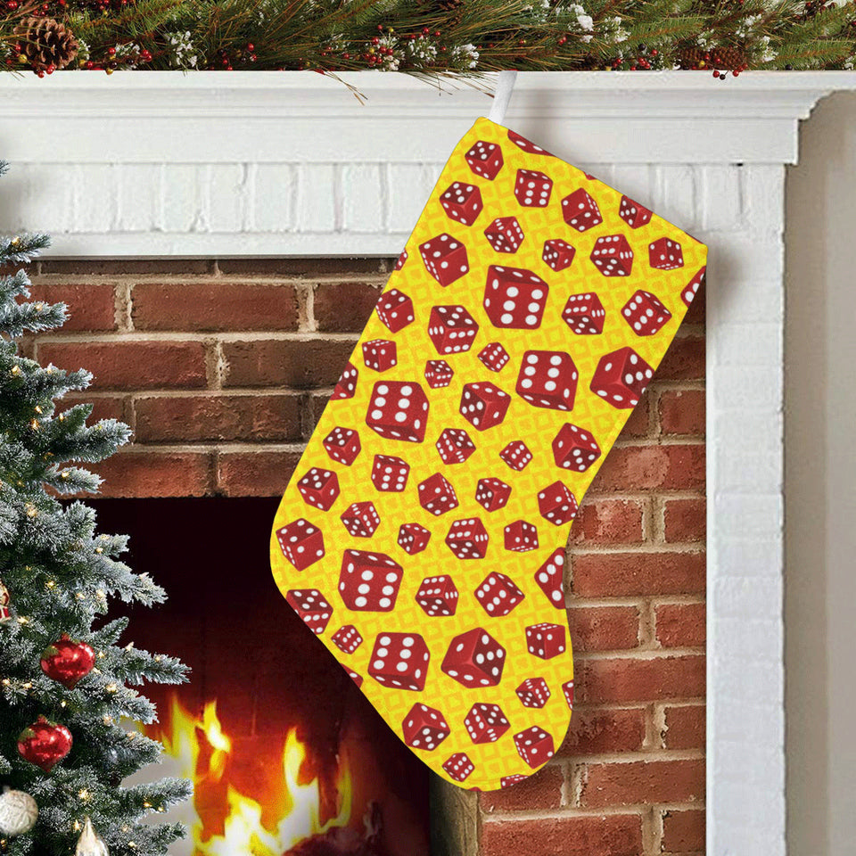 Dice Pattern Print Design 04 Christmas Stocking