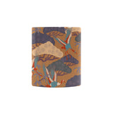 Bonsai bamboo stork japanese pattern brown theme Morphing Mug Heat Changing Mug