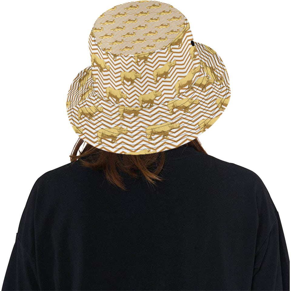 Rhino yellow theme pattern Unisex Bucket Hat