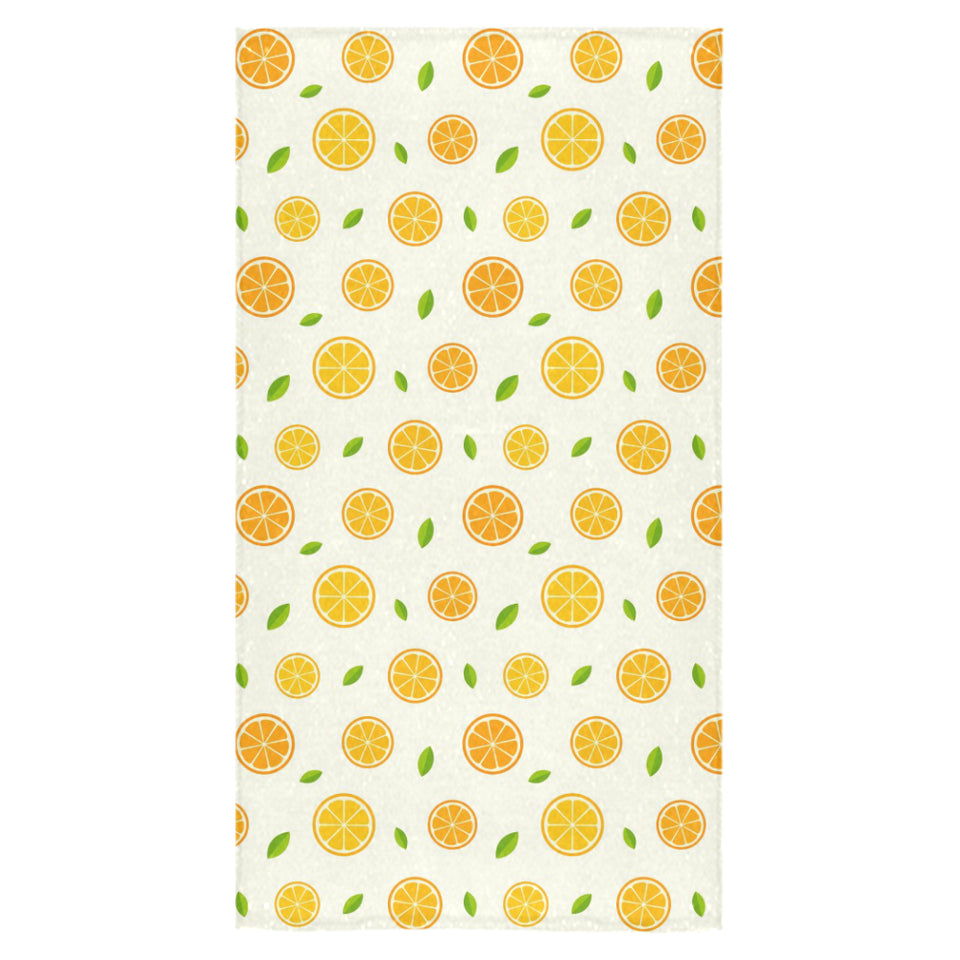 oranges leaves pattern Bath Towel