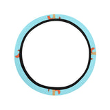 electric guitar pattern light blue background Car Steering Wheel Cover