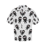 Ninja pattern plaid background Men's All Over Print Hawaiian Shirt