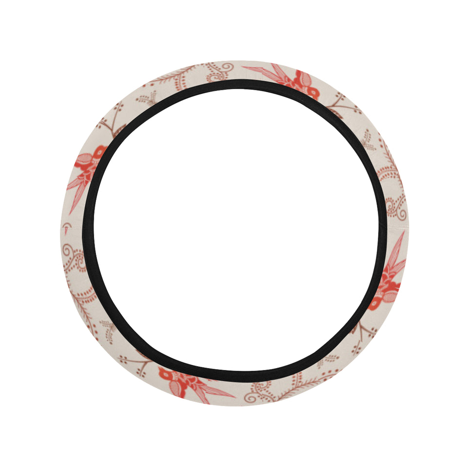 Swallow Pattern Print Design 01 Car Steering Wheel Cover