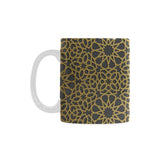 arabic star gold pattern Classical White Mug (Fulfilled In US)
