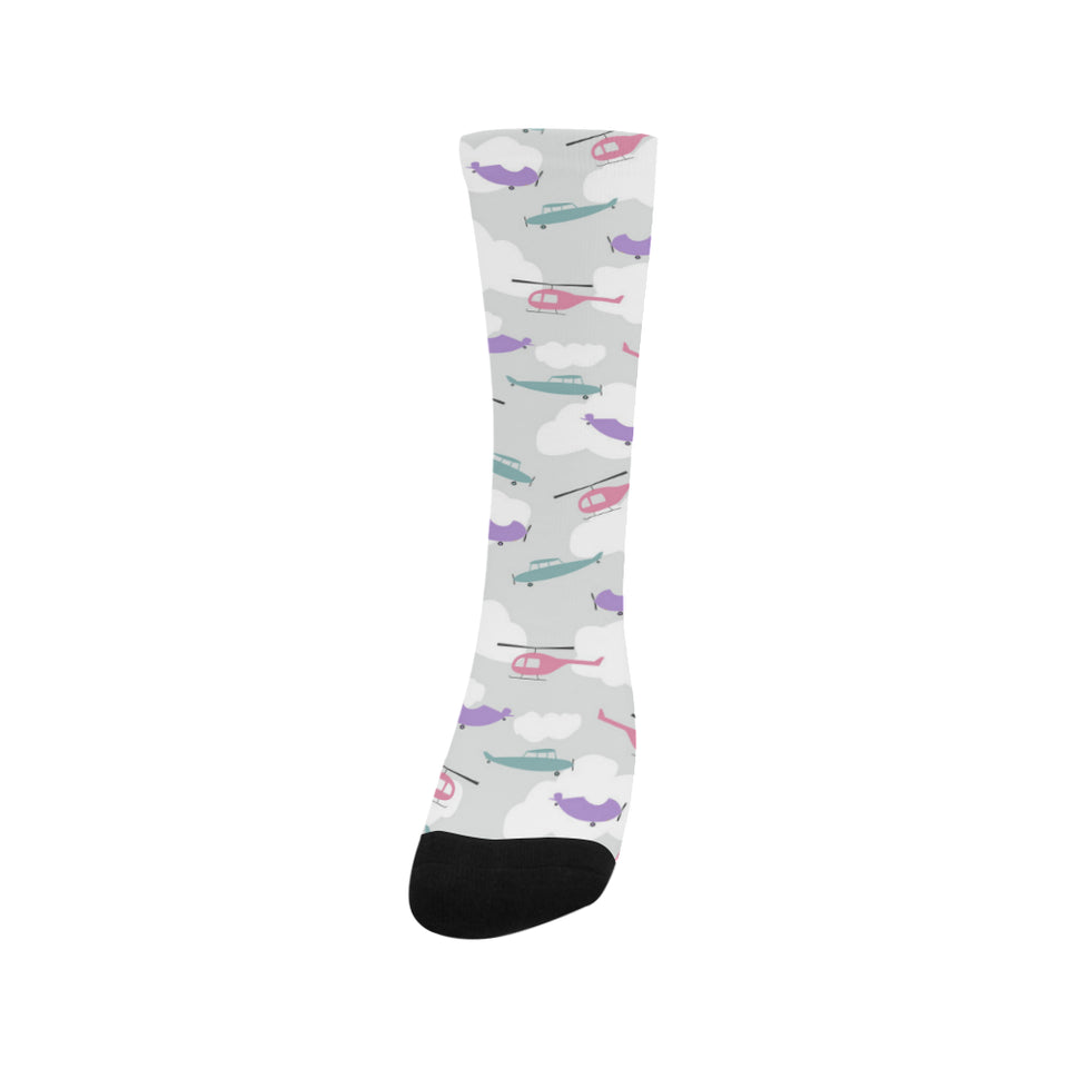 Helicopter plane pattern Crew Socks