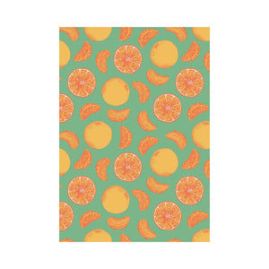 orange fruit pattern green background House Flag Garden Flag