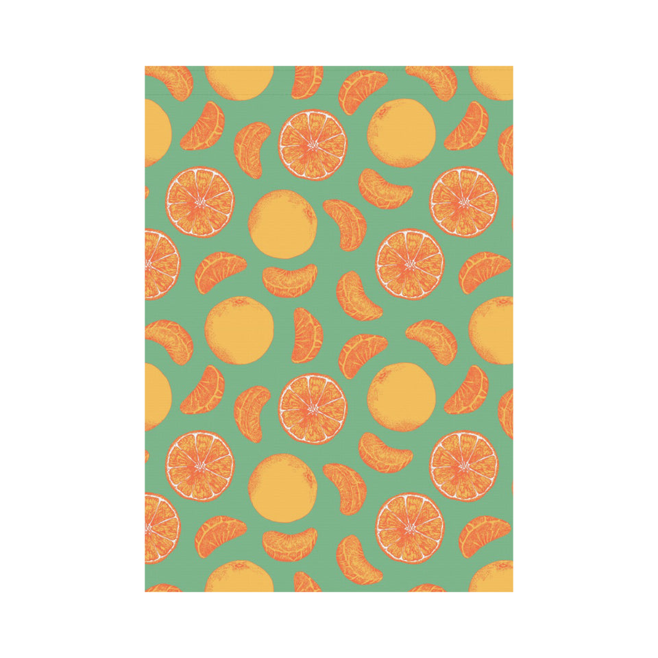 orange fruit pattern green background House Flag Garden Flag