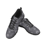 sushi pattern black background Women's Sneaker Shoes
