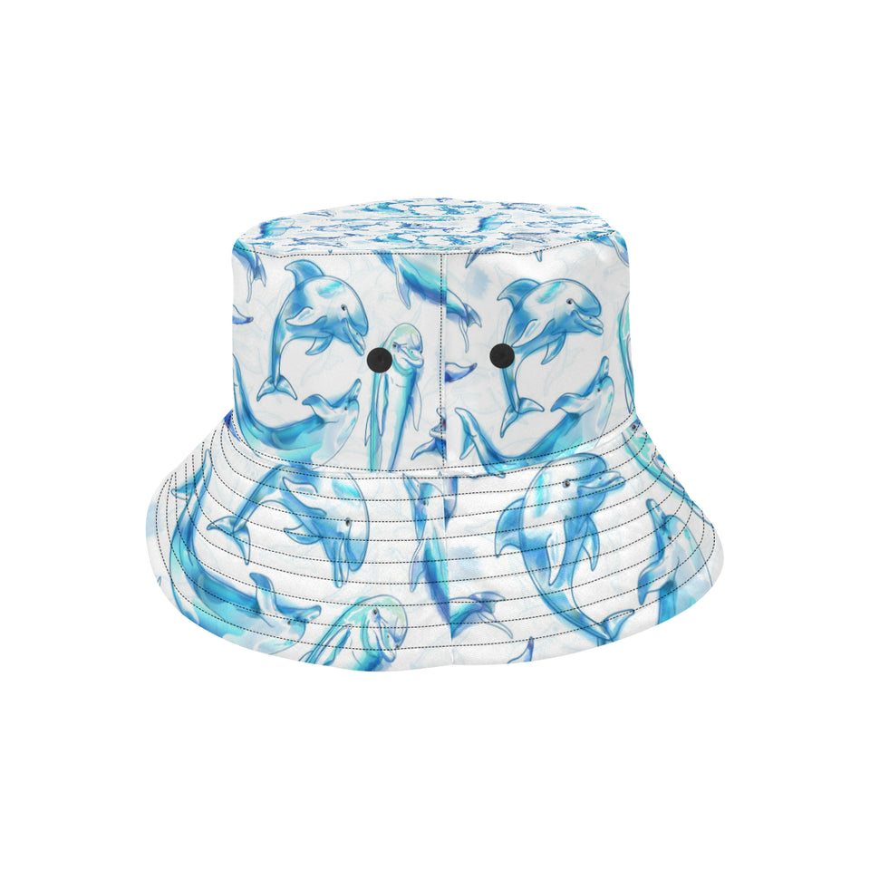 Watercolor dolphin pattern Unisex Bucket Hat