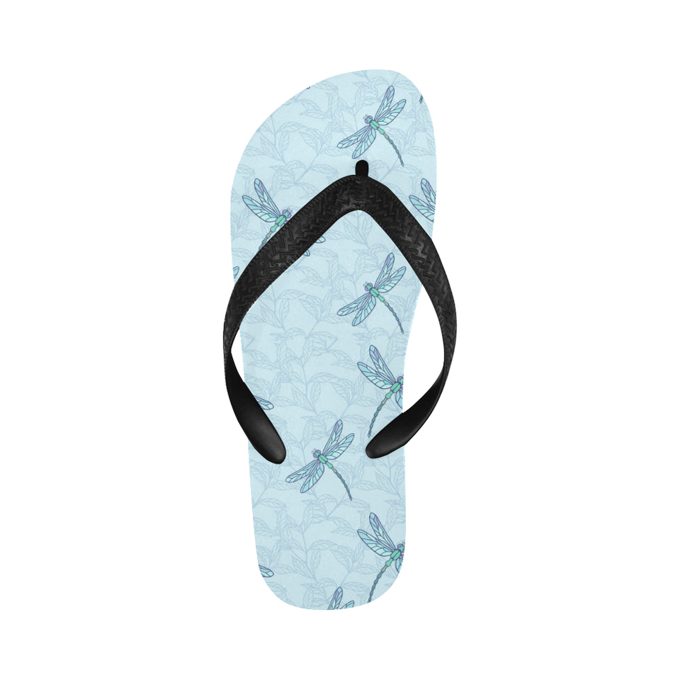 Dragonfly pattern blue background Unisex Flip Flops