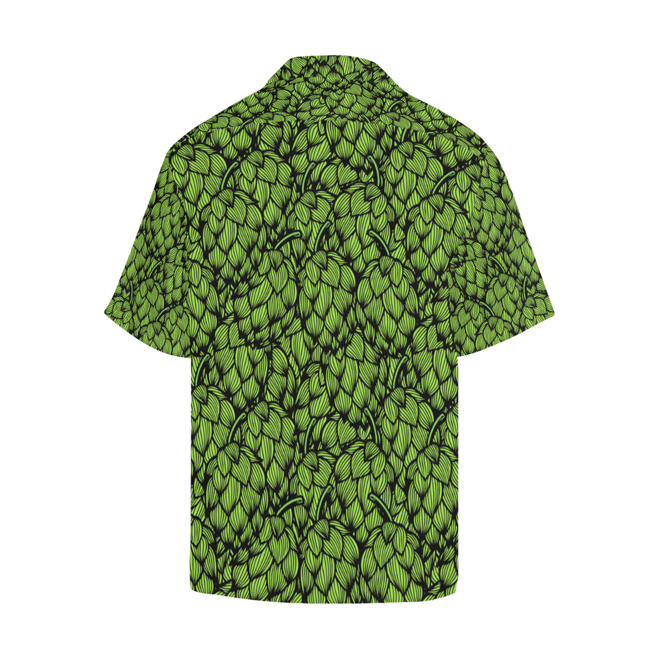 Green hop pattern Men's All Over Print Hawaiian Shirt