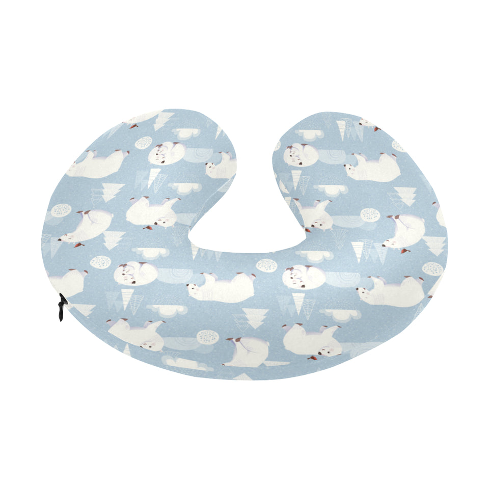 Cute polar bears Christmas decoration pattern U-Shaped Travel Neck Pillow