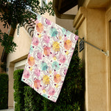 Clock butterfly pattern House Flag Garden Flag