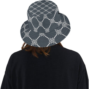 nautical steering wheel rope pattern Unisex Bucket Hat