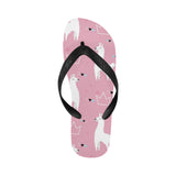 Llama Alpaca pink background Unisex Flip Flops