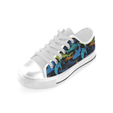 Colorful shark Men's Low Top Shoes White