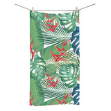 heliconia palm and monstera leaves pattern Bath Towel