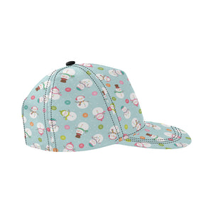 Cute snowman snowflake pattern All Over Print Snapback Cap