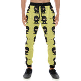Cute ninja yellow background Unisex Casual Sweatpants
