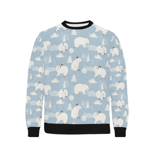 Cute polar bears Christmas decoration pattern Men's Crew Neck Sweatshirt