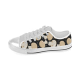 Champignon mushroom pattern Men's Low Top Canvas Shoes White