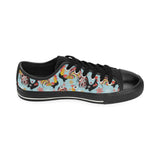 Rooster chicken cock snowfalke Men's Low Top Canvas Shoes Black