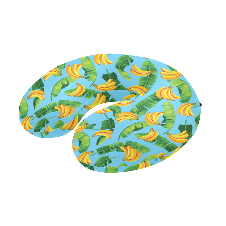 banana leaves banana design pattern U-Shaped Travel Neck Pillow