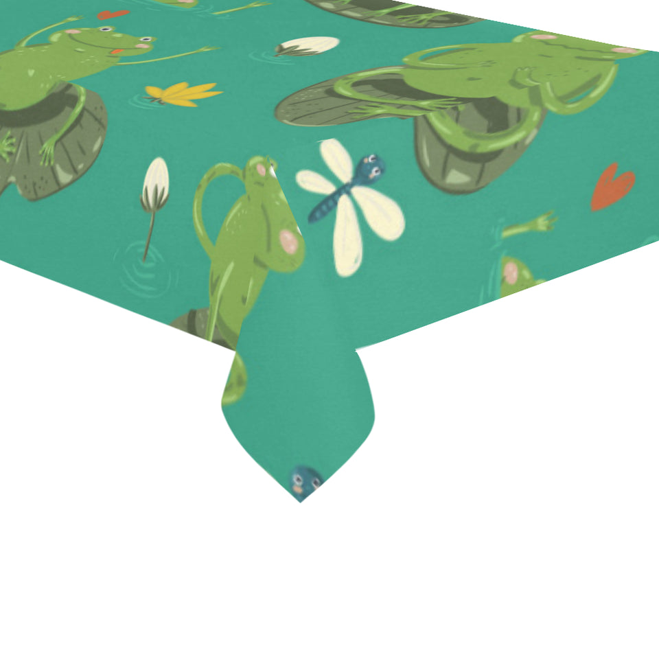 Cute frog dragonfly design pattern Tablecloth
