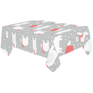 Cute polar bear christmas snow pattern Tablecloth