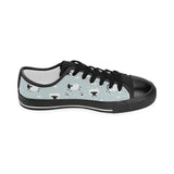 Sheep polka dot cloud pattern Kids' Boys' Girls' Low Top Canvas Shoes Black
