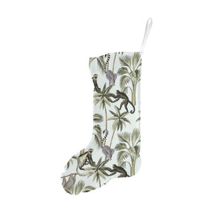 Monkey sloth lemur palm trees pattern Christmas Stocking