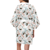 cute mermaid pattern Women's Short Kimono Robe