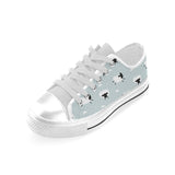 Sheep polka dot cloud pattern Men's Low Top Shoes White