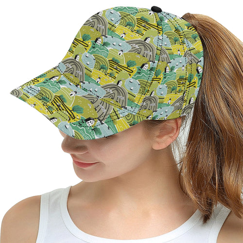 Hand drawn windmill pattern All Over Print Snapback Cap