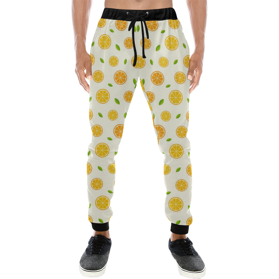 oranges leaves pattern Unisex Casual Sweatpants