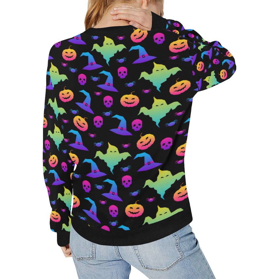 Colorful halloween background Women's Crew Neck Sweatshirt