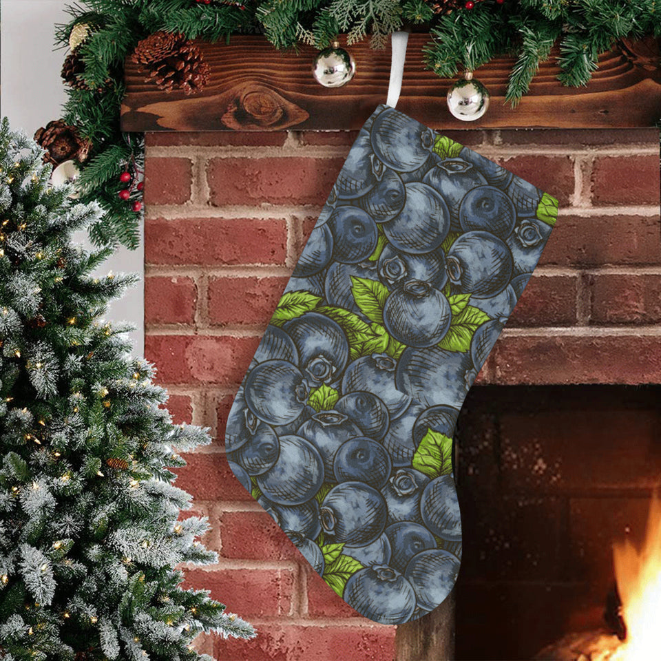 blueberry pattern Christmas Stocking