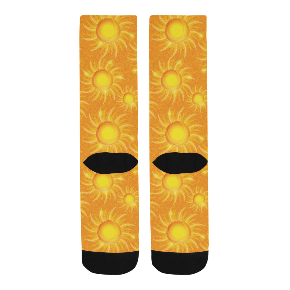 Sun orange background Crew Socks
