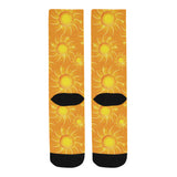 Sun orange background Crew Socks
