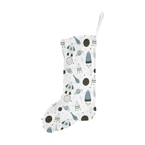 Hand drawn space elements space rocket star planet Christmas Stocking