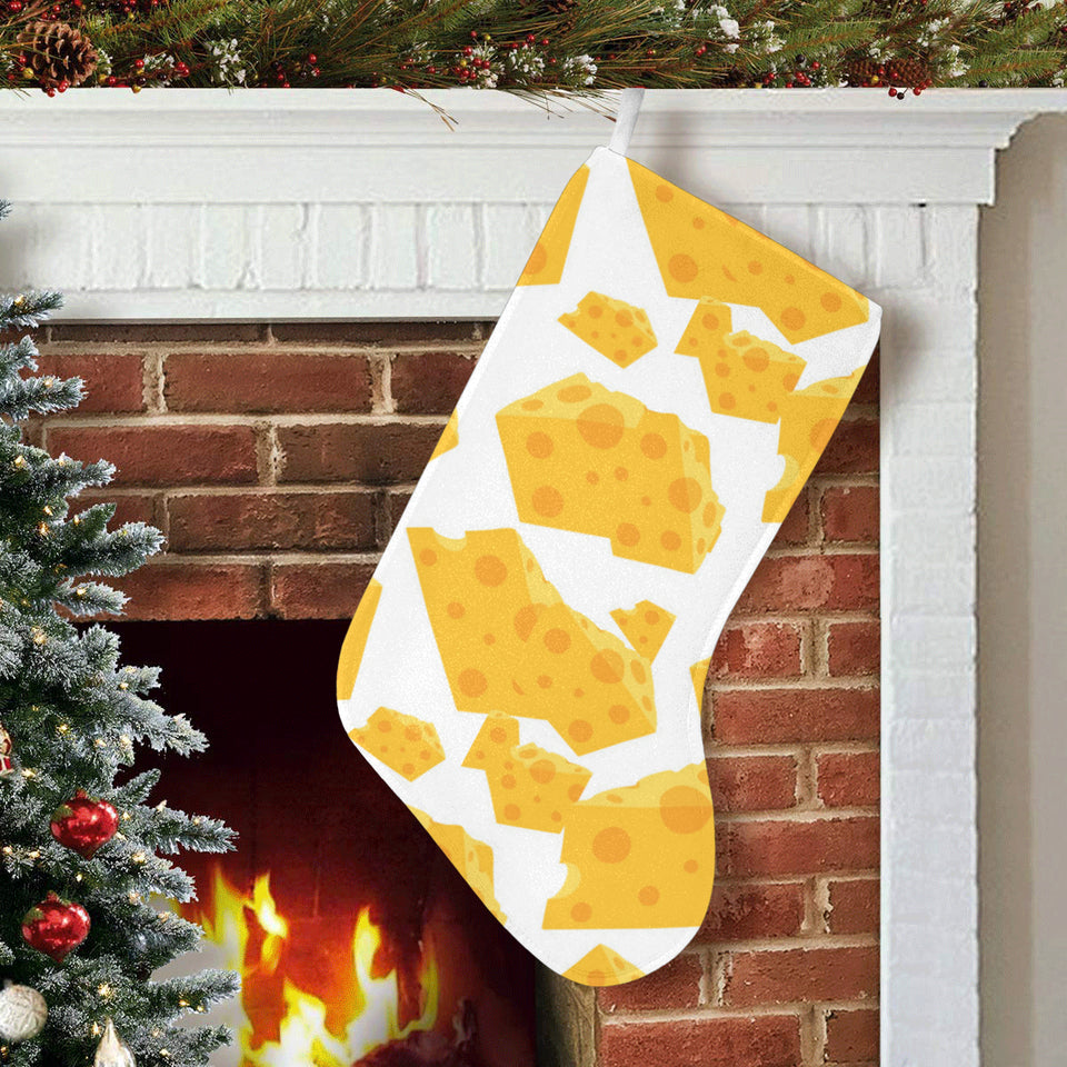 Cheese slice pattern Christmas Stocking