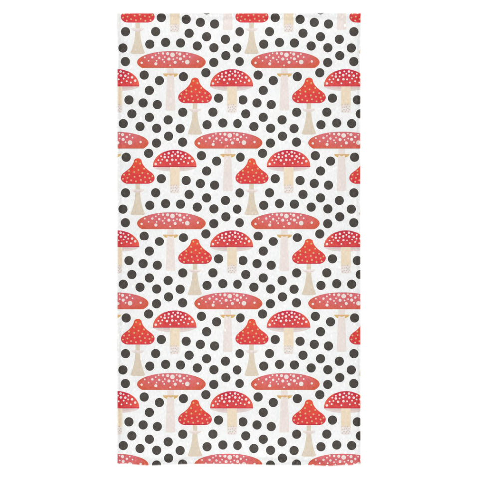 Red mushroom dot pattern Bath Towel