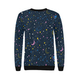 space pattern with planets, comets, constellations Women's Crew Neck Sweatshirt