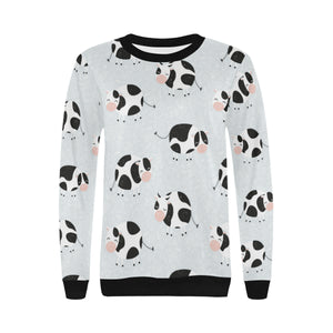 Cute cows pattern Women's Crew Neck Sweatshirt