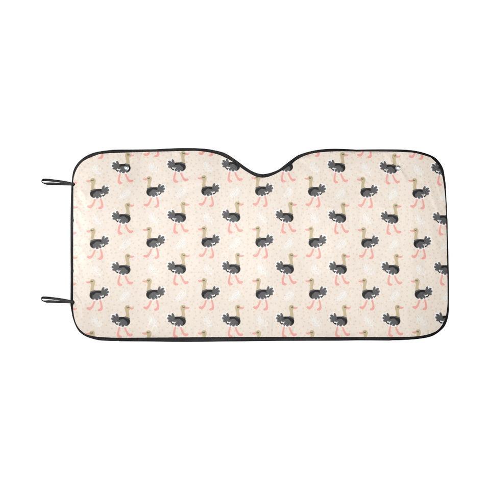 Ostrich Pattern Print Design 05 Car Sun Shade