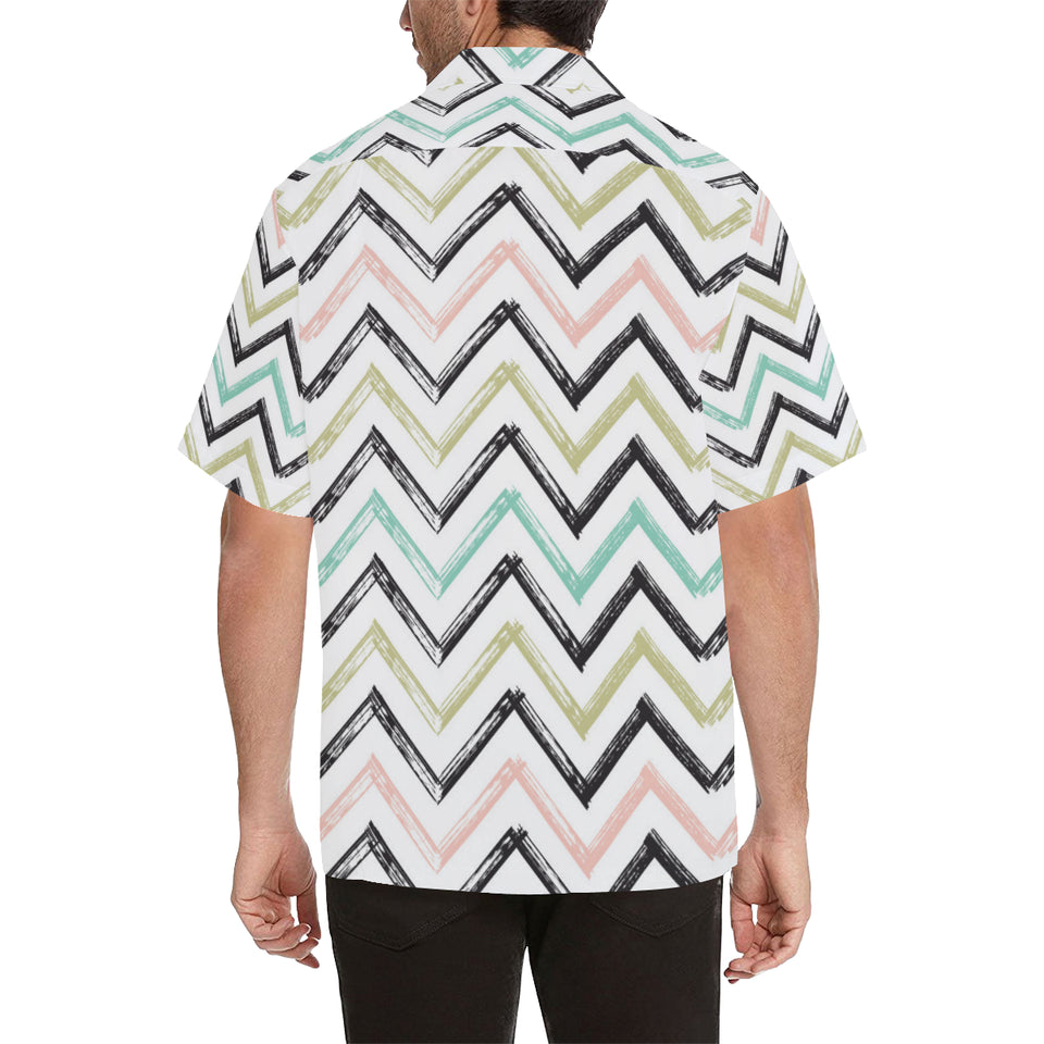 zigzag  chevron paint pattern Men's All Over Print Hawaiian Shirt