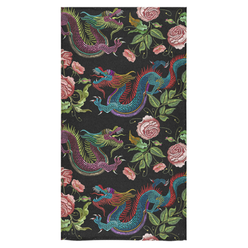 Dragons flower pattern Bath Towel