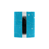 Airplane destinations blue background Morphing Mug Heat Changing Mug
